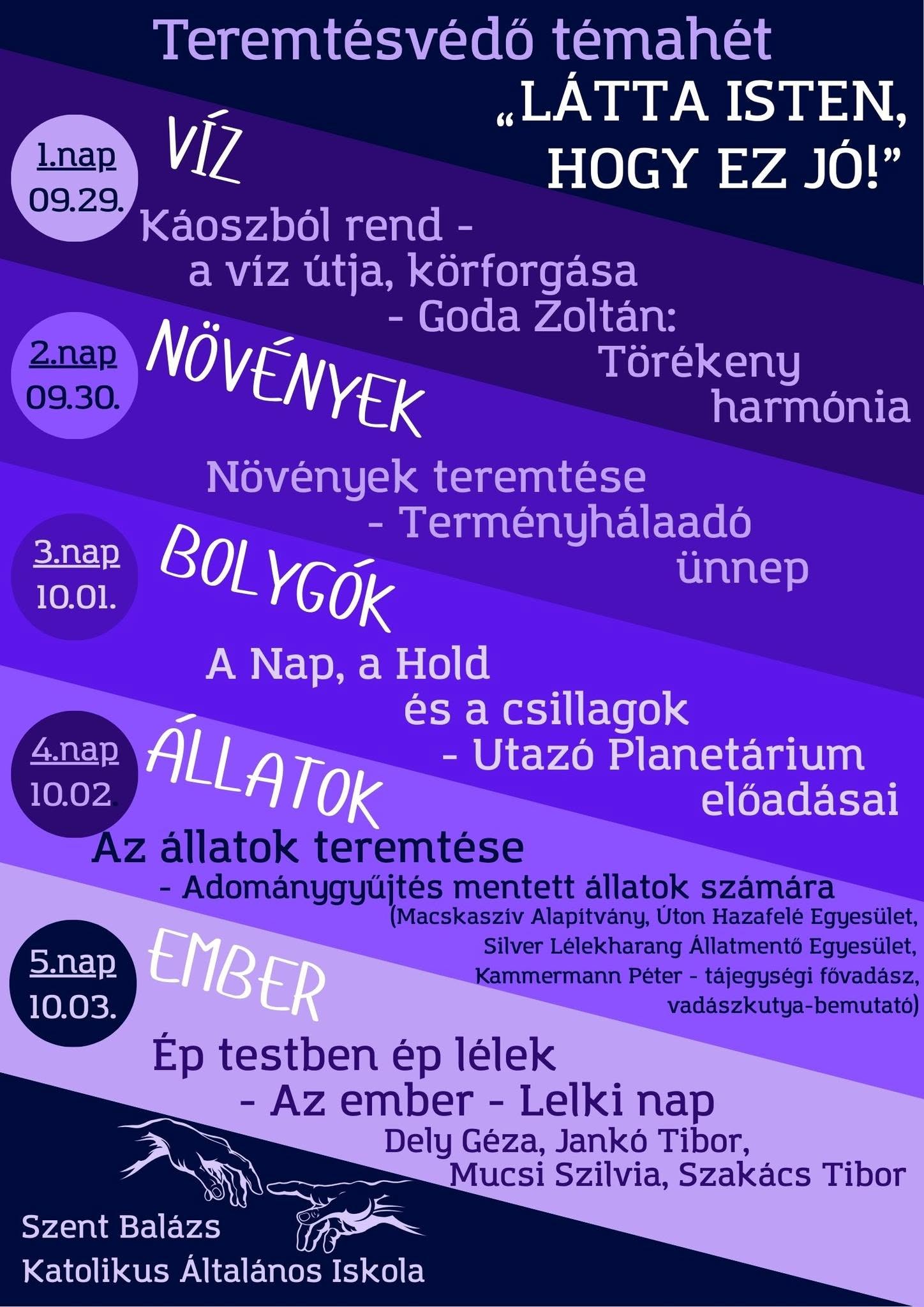 Teremtésvédelem témahét plakát